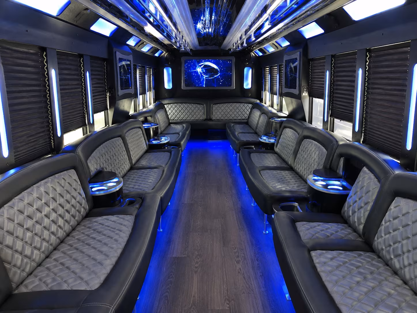Grand Rapids Bachelor & Bachelorette Transportation party bus interior