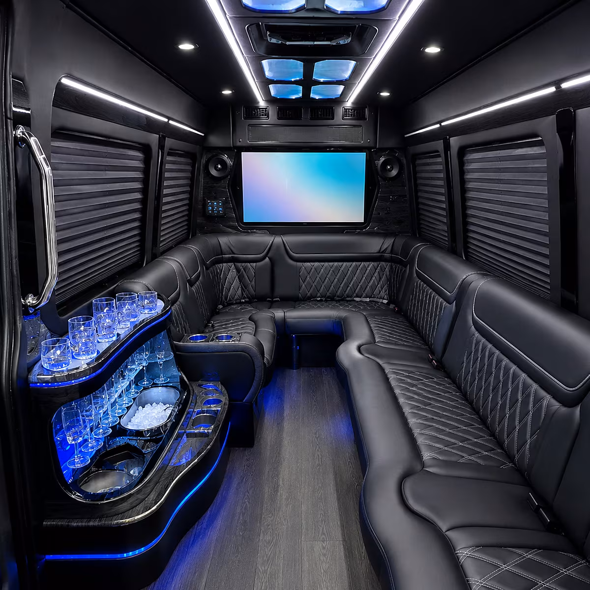 Grand Rapids Prom & Homecoming Transportation party bus interior