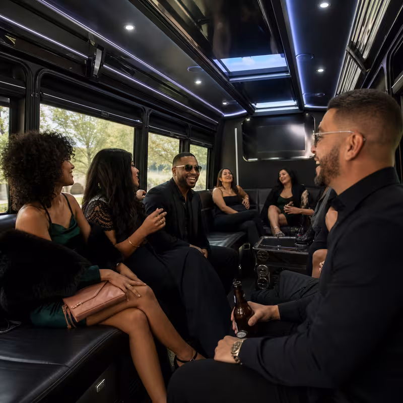 Black Mercedes Sprinter van staged for an Grand Rapids Private Event Transportation group