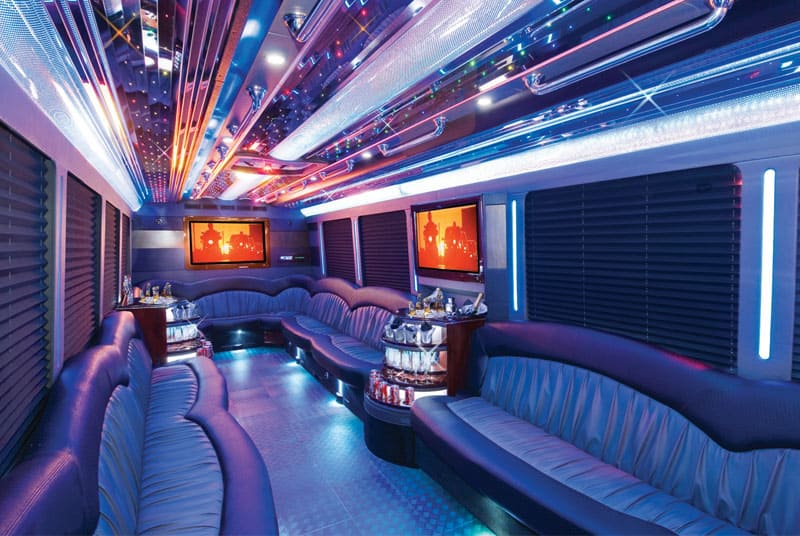Saginaw 20 Passenger Party Bus Interior