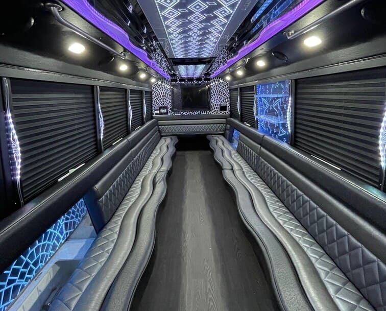 Farmington Hills 30 Passenger Party Bus White Interior